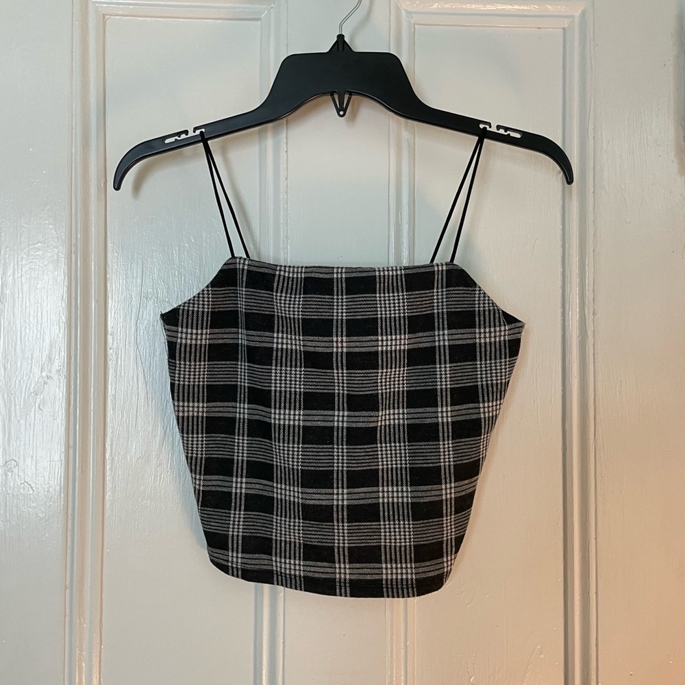 black stripe camisole crop top